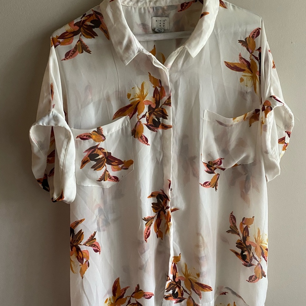 Floral button down shirt